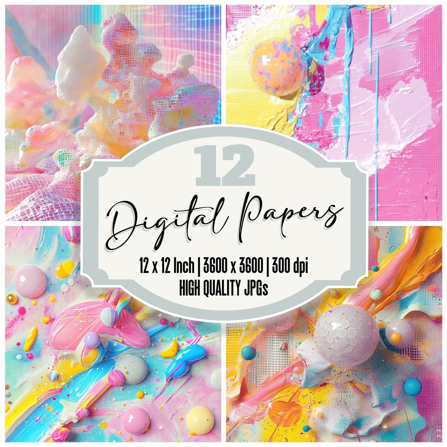 Candy Grid Collapse Digital Paper Pack (DDD000788)