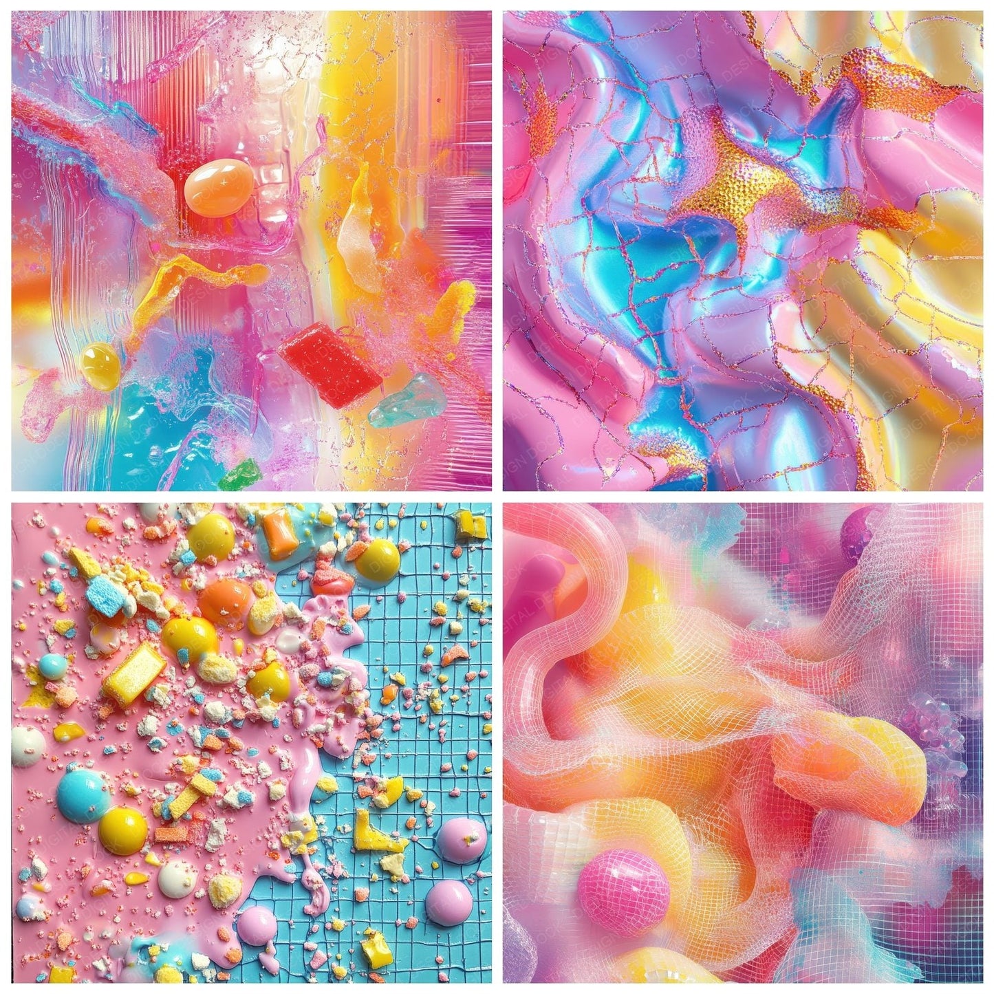 Candy Grid Collapse Digital Paper Pack (DDD000788)