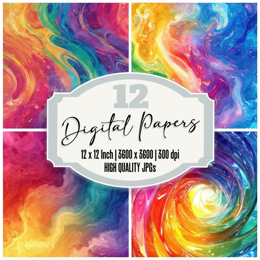 Candy Ink Swirl Digital Paper Pack (DDD000789)
