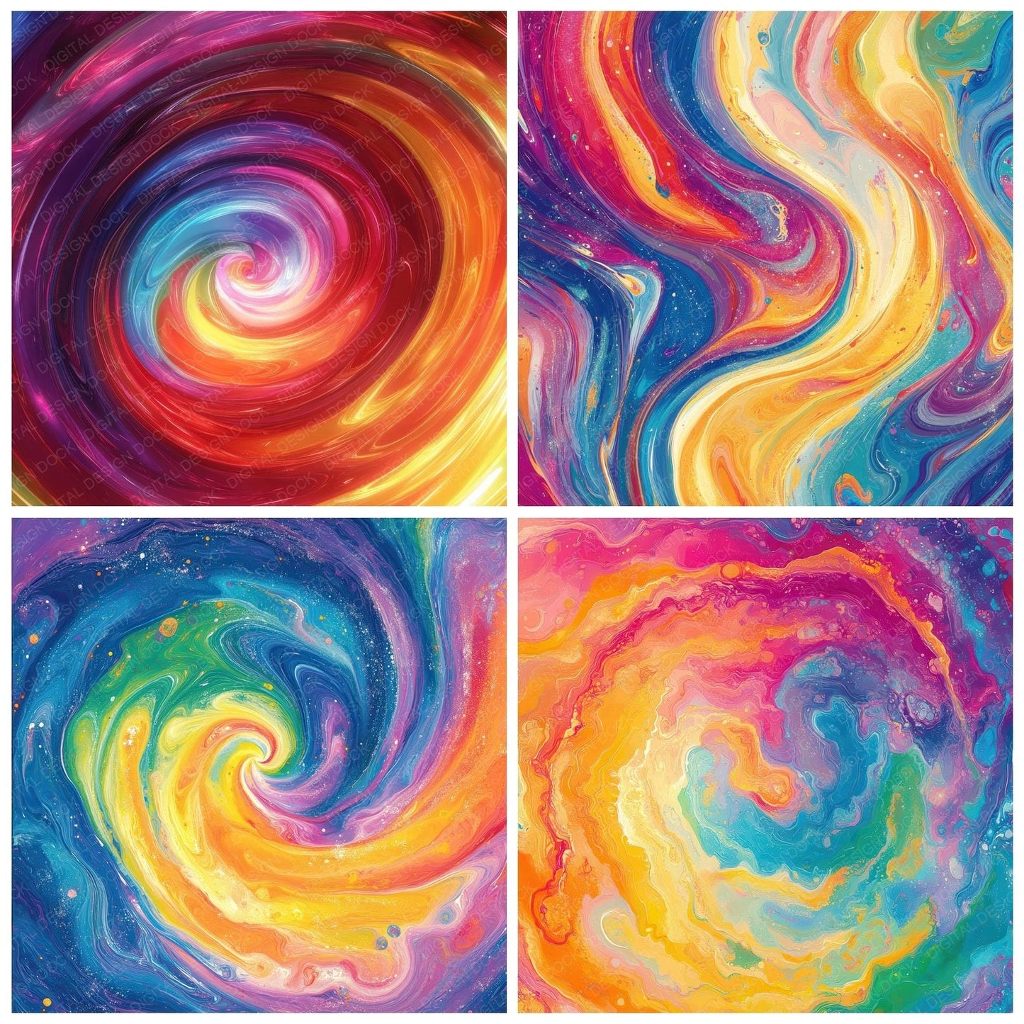Candy Ink Swirl Digital Paper Pack (DDD000789)