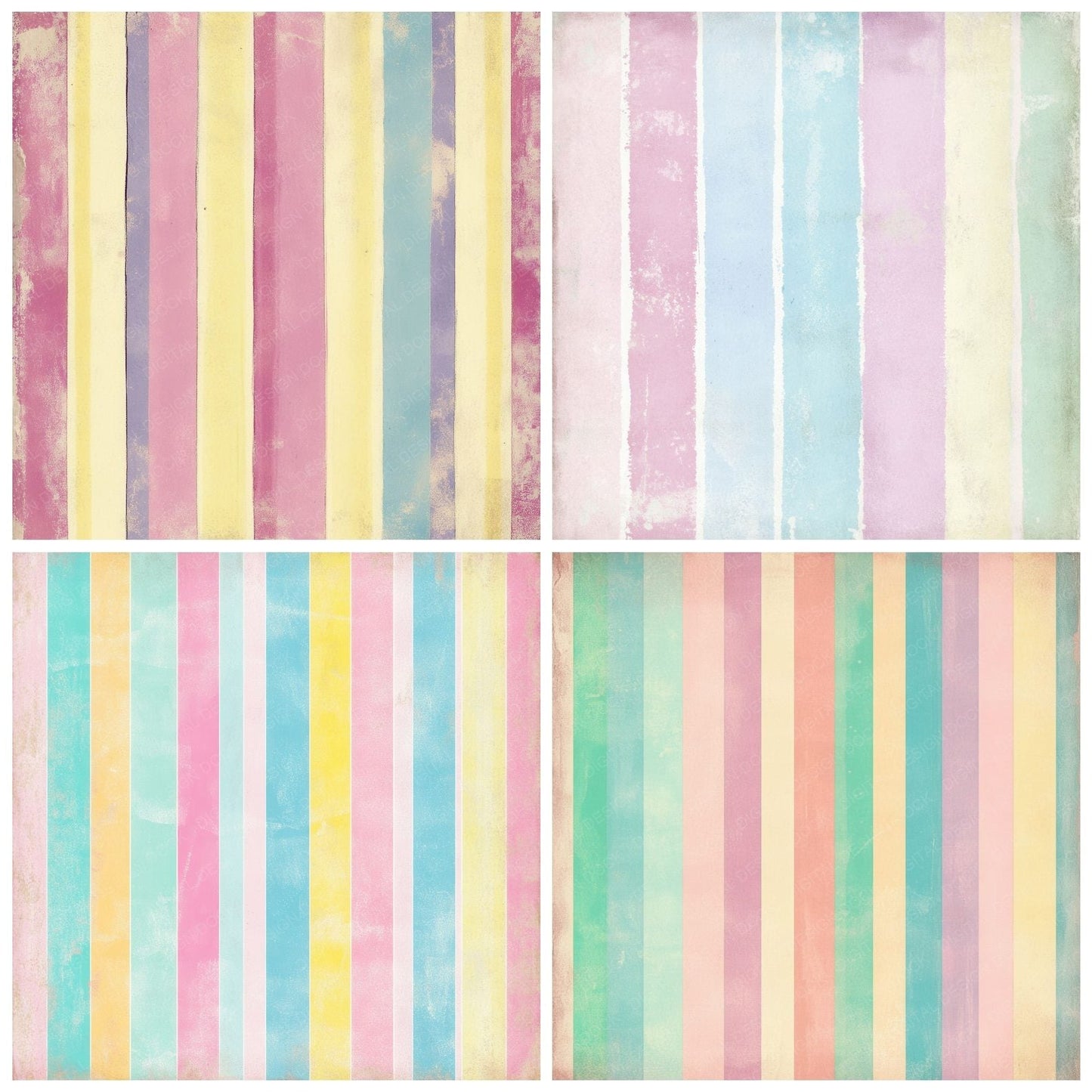 Candy Shop Stripes Background Digital Paper Pack (DDD000790)