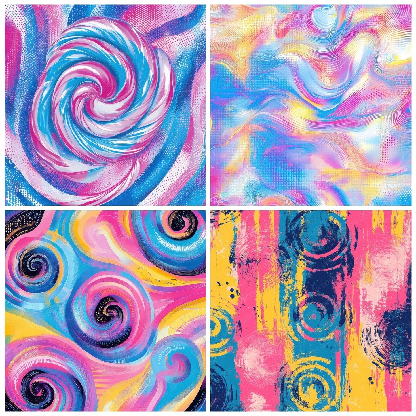 Candy Swirl Barcode Digital Paper Pack (DDD000791)