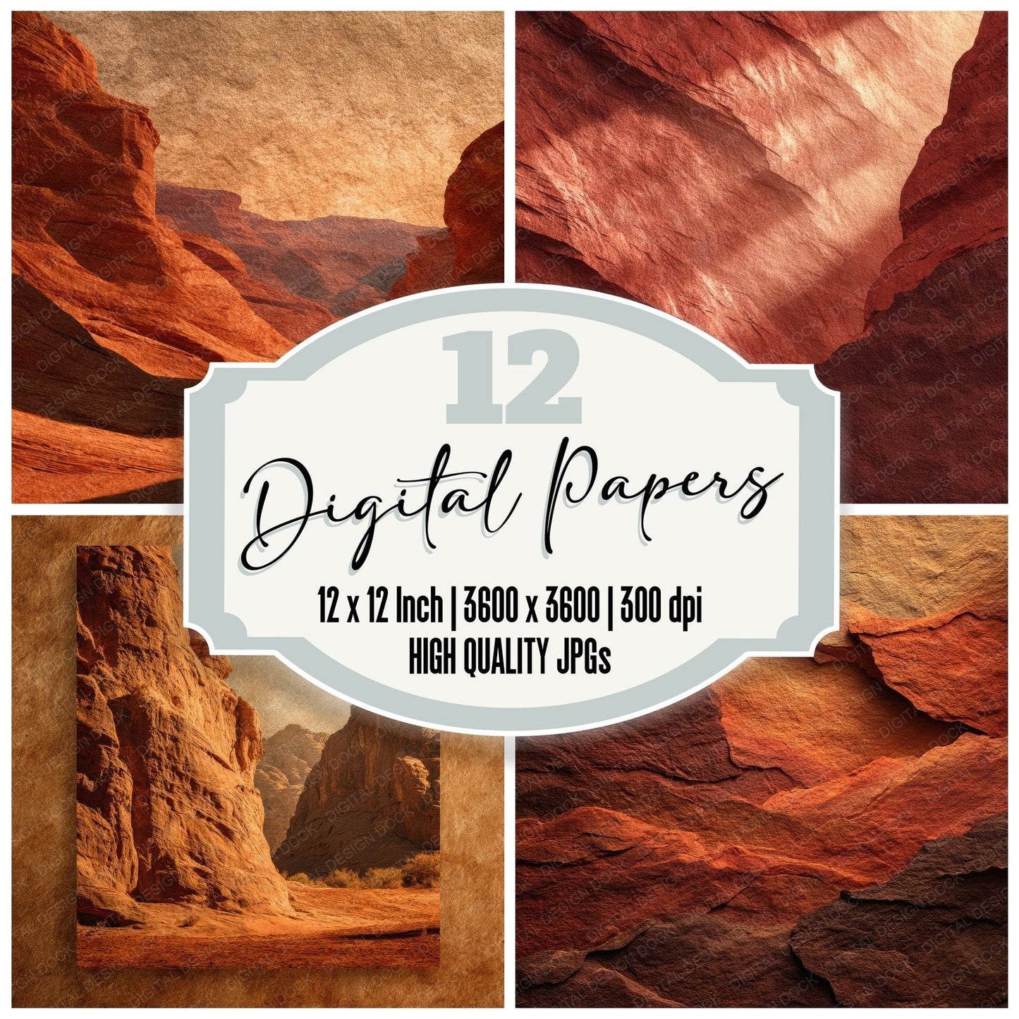 Canyon Sand Shadow Rock Fade Digital Paper Pack (DDD000793)
