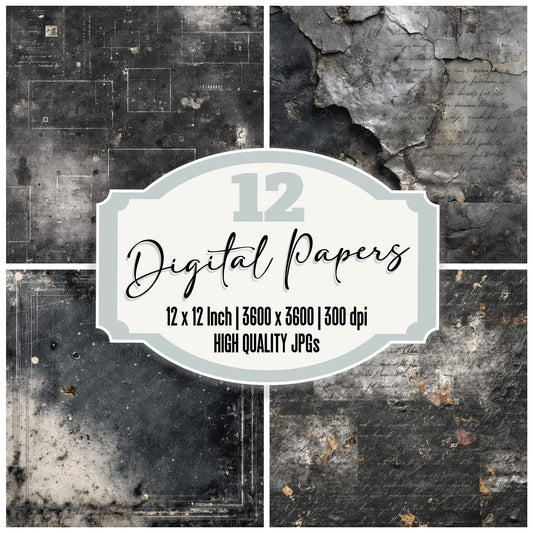 Carbon Wax Foil Blueprint Digital Paper Pack (DDD000795)