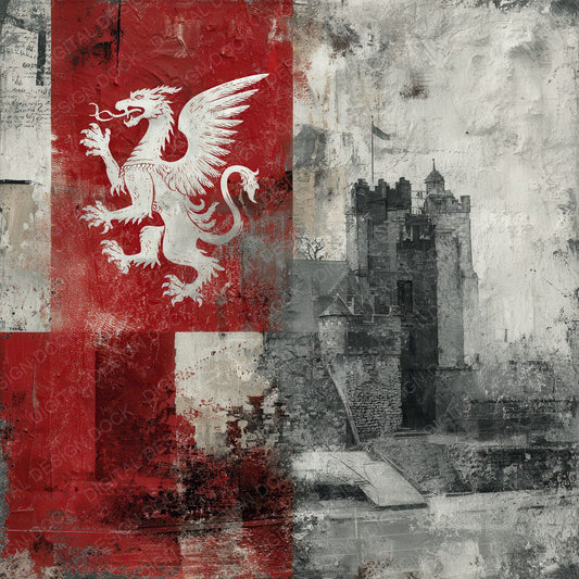 Cardiff Collage Dragon Castle Pitch Digital Paper Pack (DDD000796)