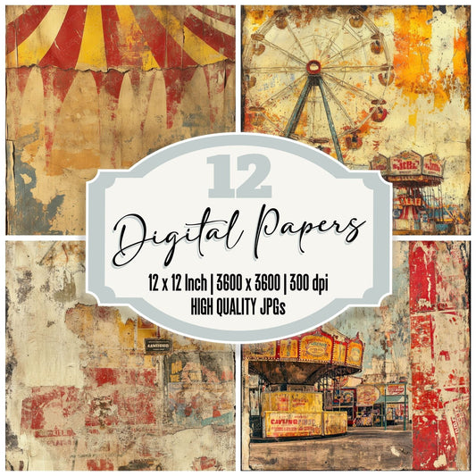 Carnival Nostalgia Background Digital Paper Pack (DDD000800)