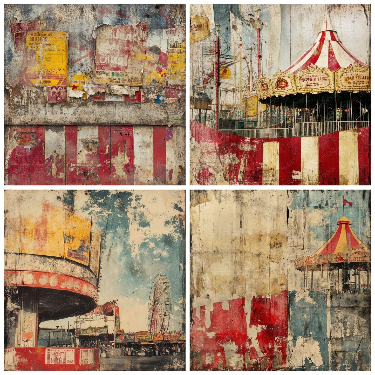 Carnival Nostalgia Background Digital Paper Pack (DDD000800)