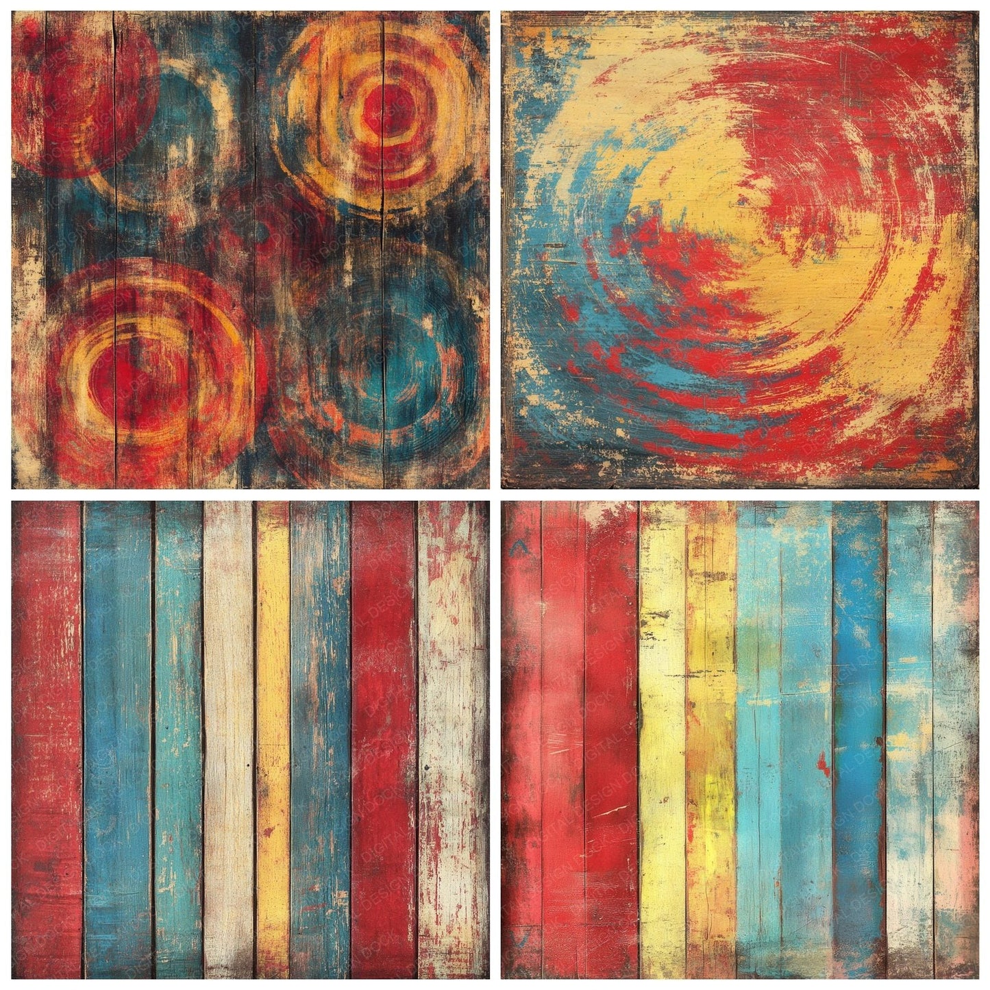 Carnival Whirl Painted Background Digital Paper Pack (DDD000803)
