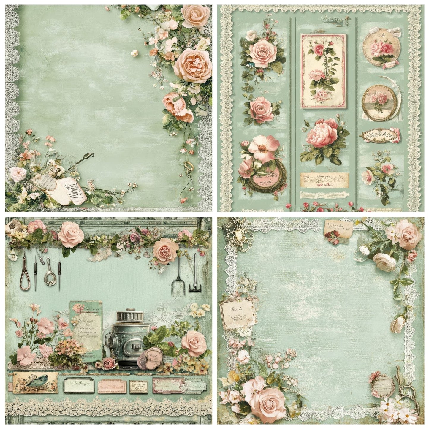 Cartouche Sewing Frame Digital Paper Pack (DDD000807)