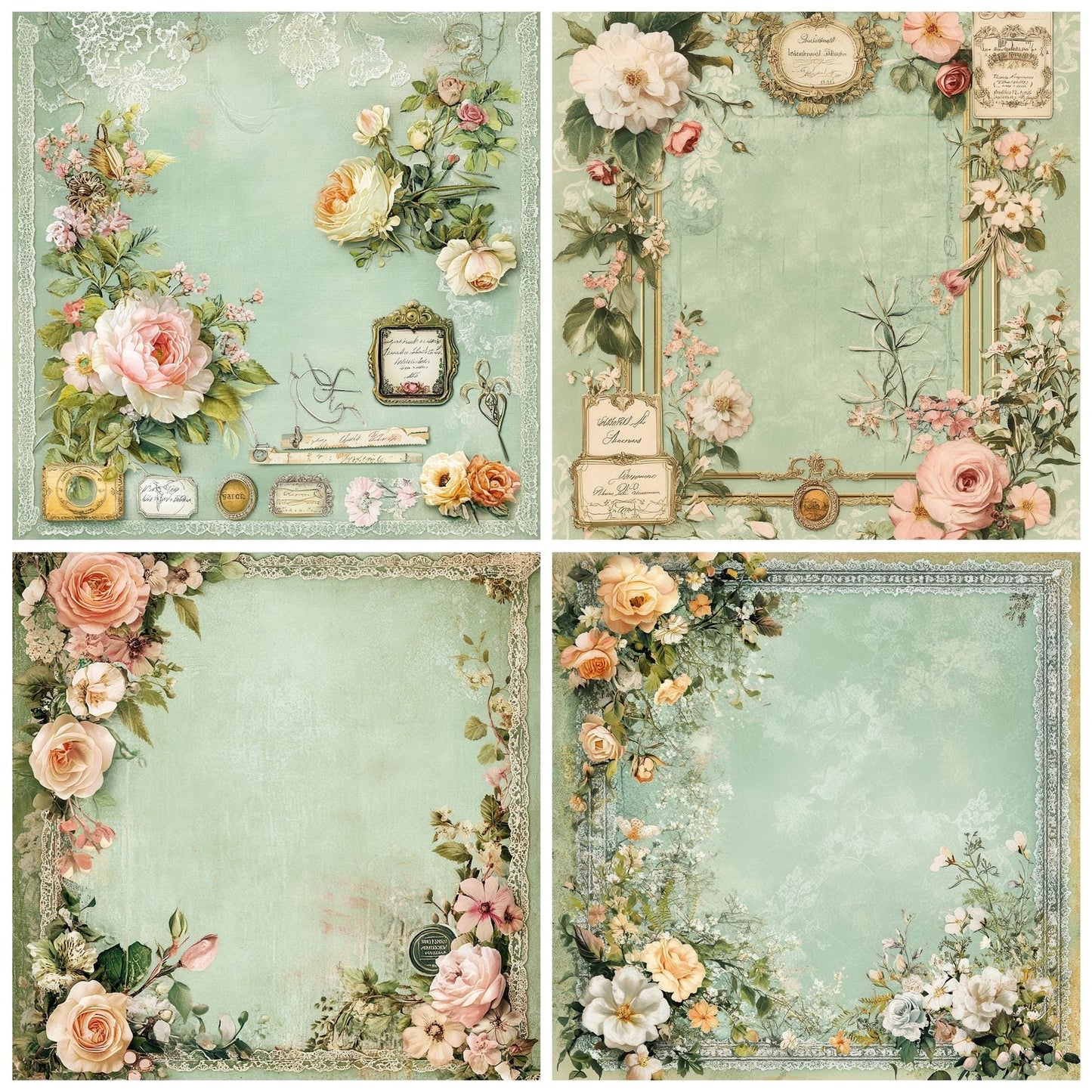 Cartouche Sewing Frame Digital Paper Pack (DDD000807)