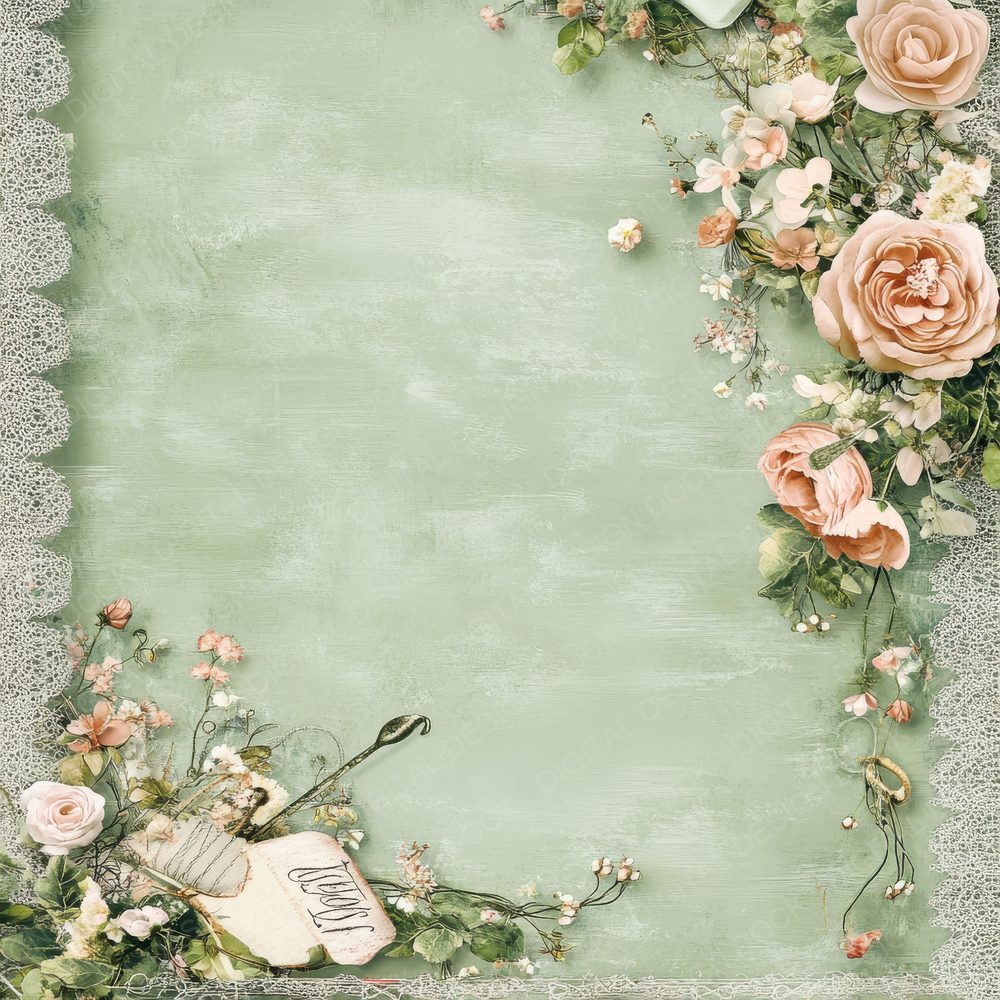 Cartouche Sewing Frame Digital Paper Pack (DDD000807)