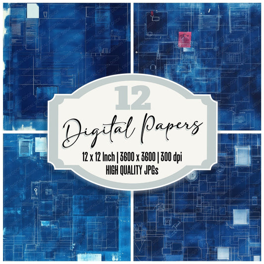 Caseboard Blueprint Layout Digital Paper Pack (DDD000809)