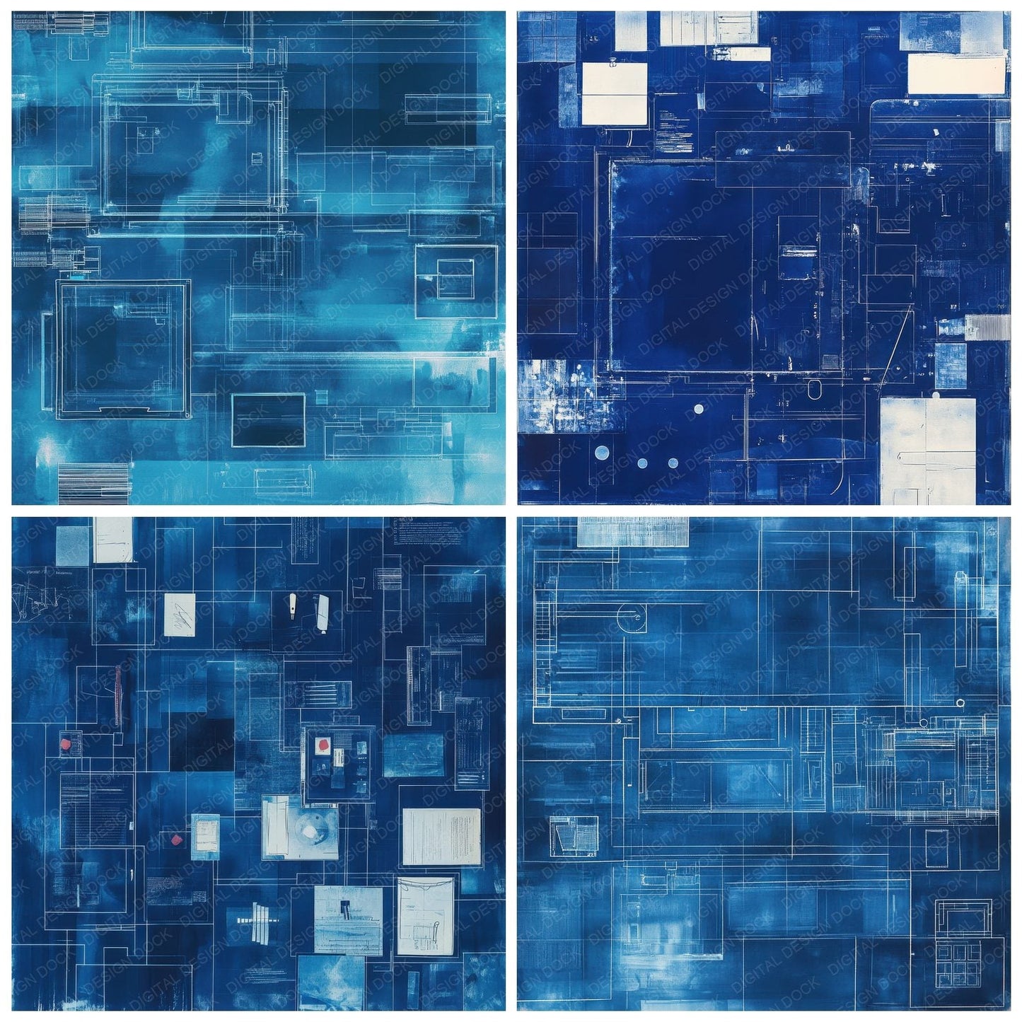 Caseboard Blueprint Layout Digital Paper Pack (DDD000809)