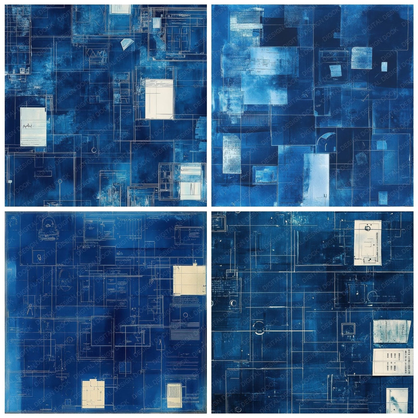 Caseboard Blueprint Layout Digital Paper Pack (DDD000809)
