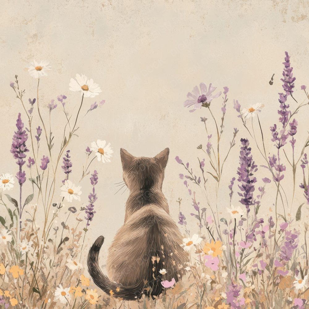 Cat Lavender Whisper Digital Paper Pack (DDD000817)