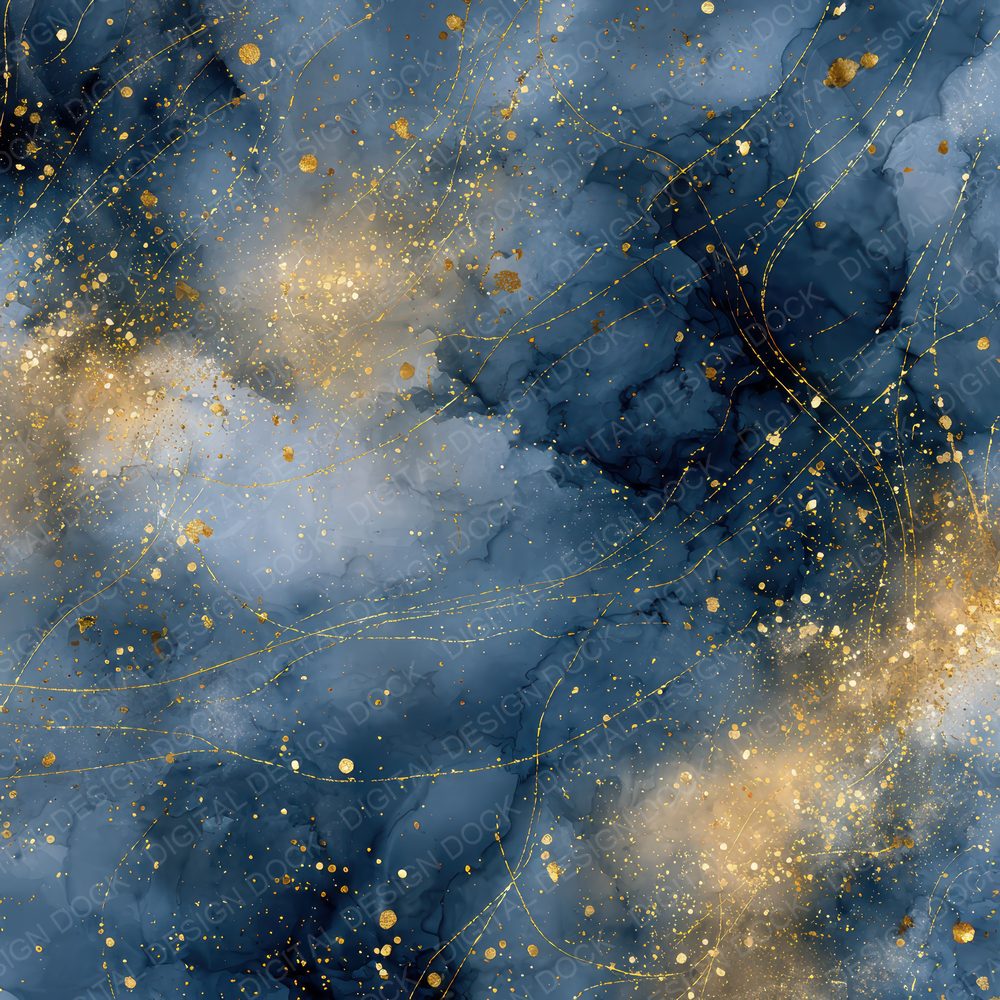 Celestial Ink Mist Gold Bloom Digital Paper Pack (DDD000823)