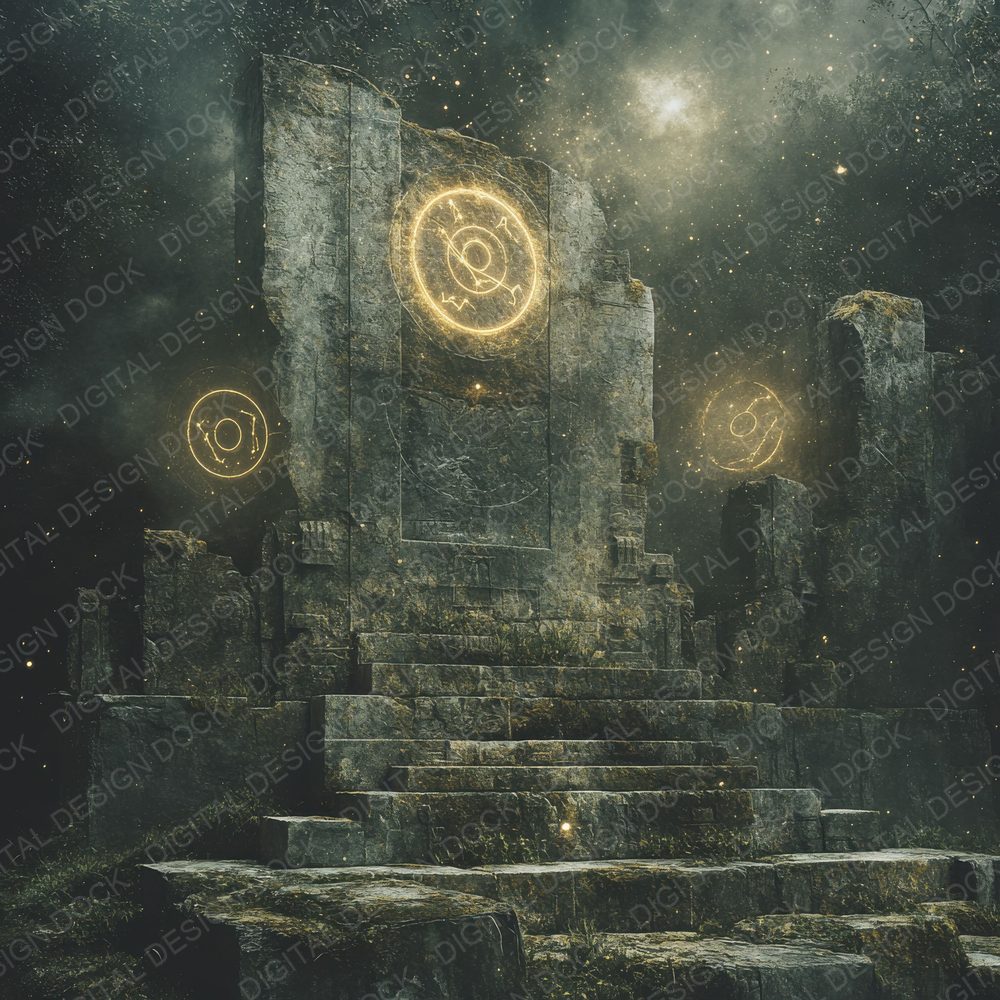 Celestial Ruin Glyphs Digital Paper Pack (DDD000826)