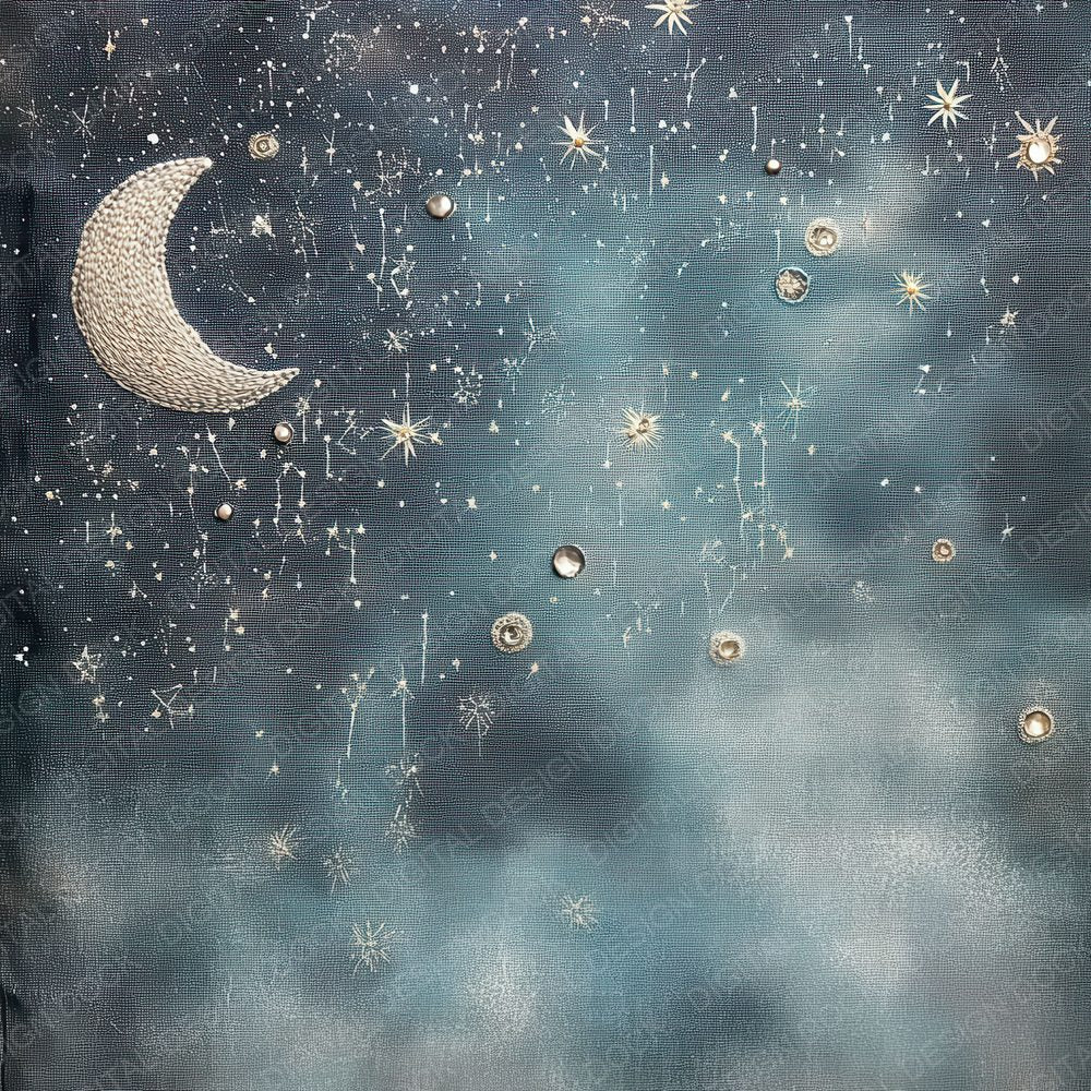 Celestial Silk Lunar Stitching Background Digital Paper Pack (DDD000828)