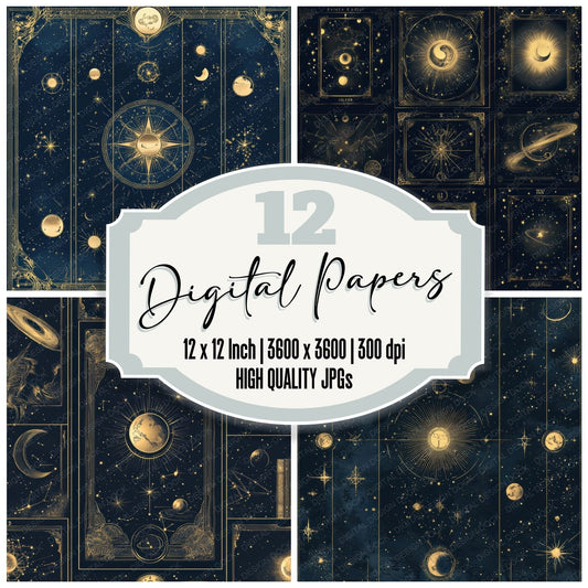 Celestial Tarot Digital Paper Pack (DDD000829)