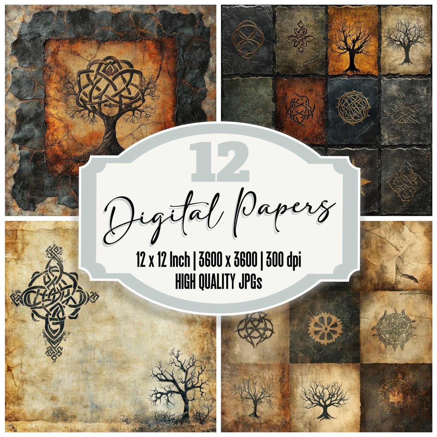 Celtic Knot Warpaint Digital Paper Pack (DDD000837)