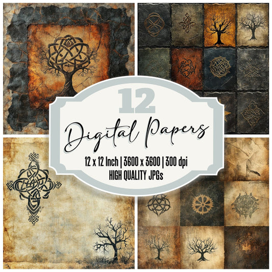 Celtic Knot Warpaint Digital Paper Pack (DDD000837)