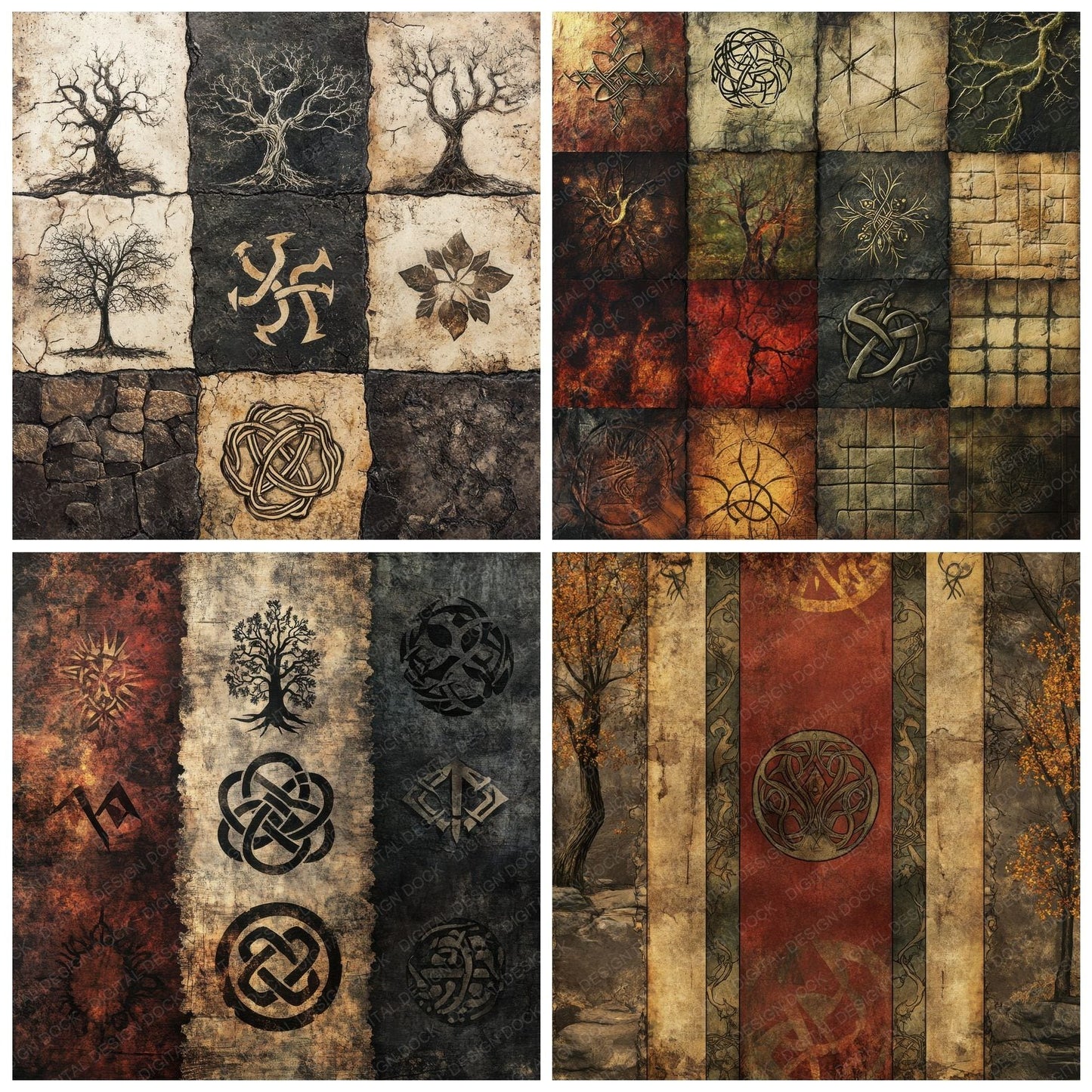 Celtic Knot Warpaint Digital Paper Pack (DDD000837)