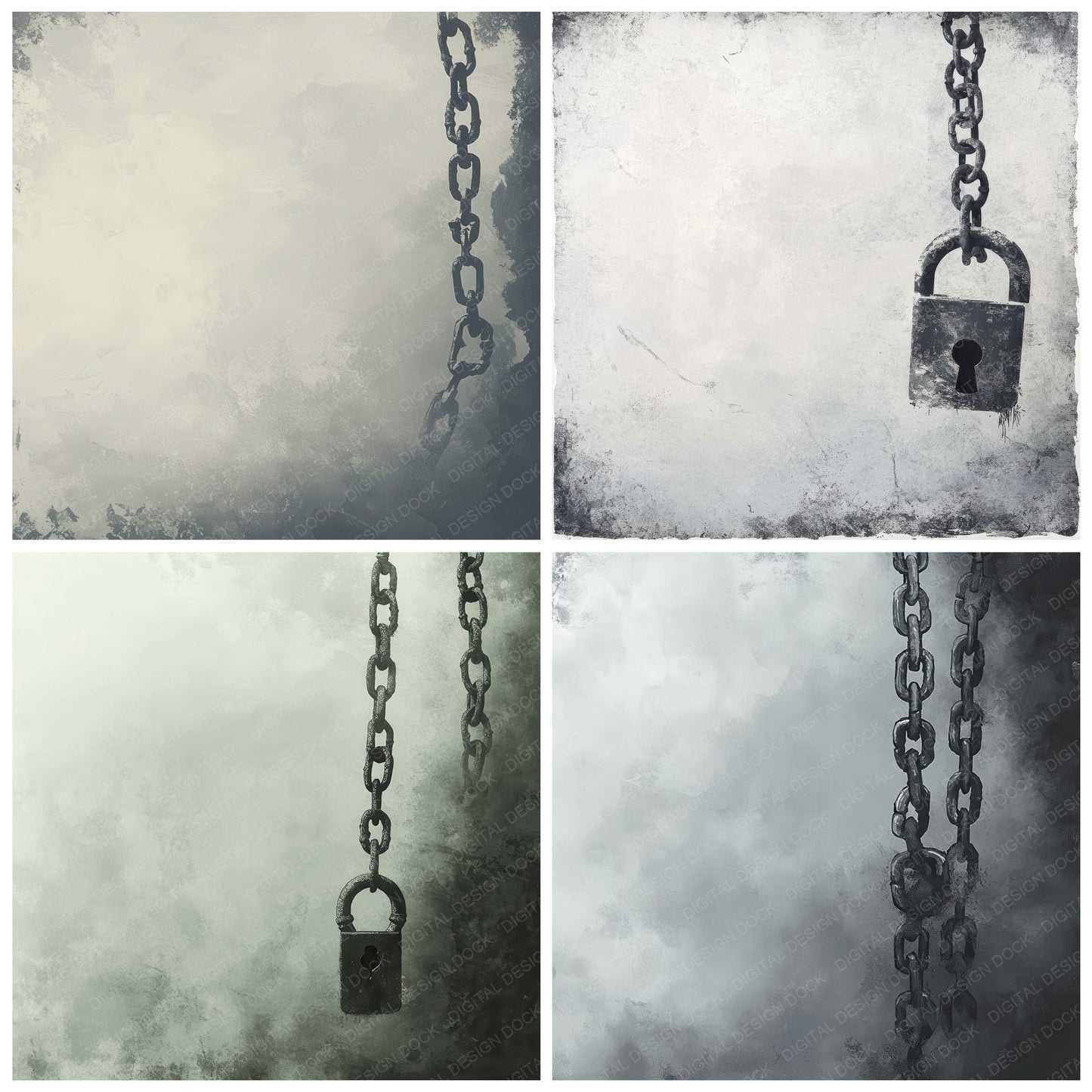 Chain Lock Minimalist Digital Paper Pack (DDD000846)