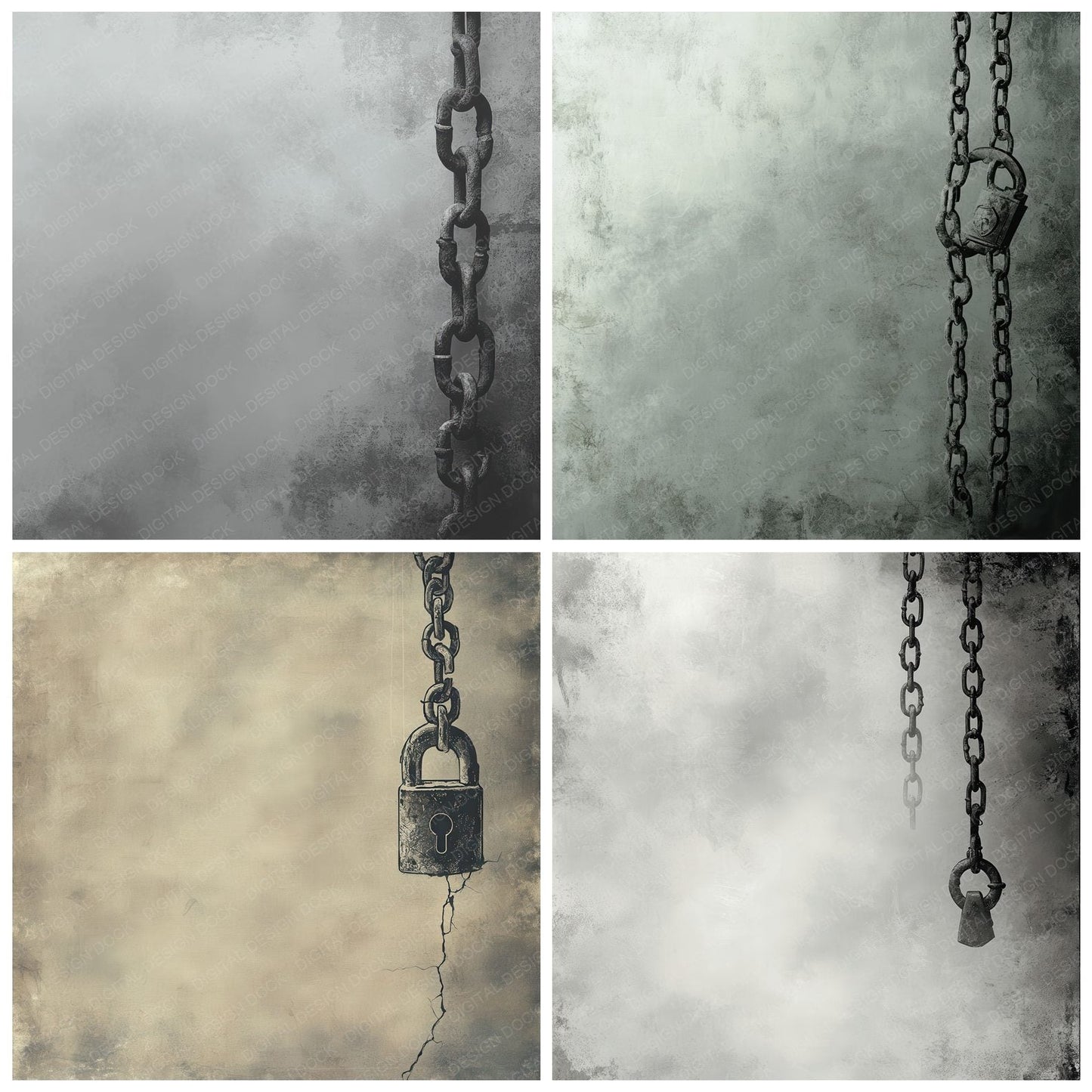 Chain Lock Minimalist Digital Paper Pack (DDD000846)