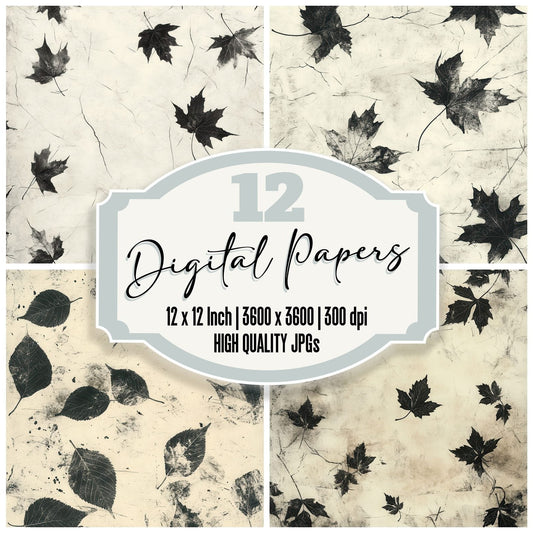 Chalk Blurred Leaves Digital Paper Pack (DDD000849)
