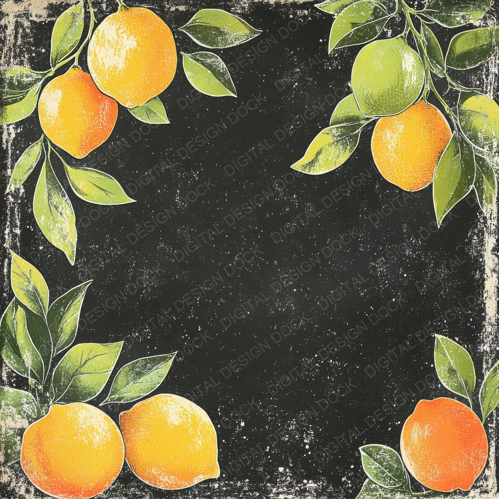 Chalk Citrus Frame Digital Paper Pack (DDD000850)
