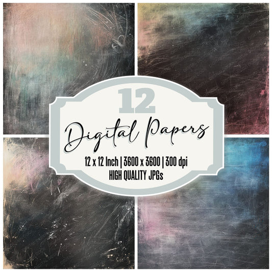 Chalkboard Doodles Sketch Background Digital Paper Pack (DDD000856)