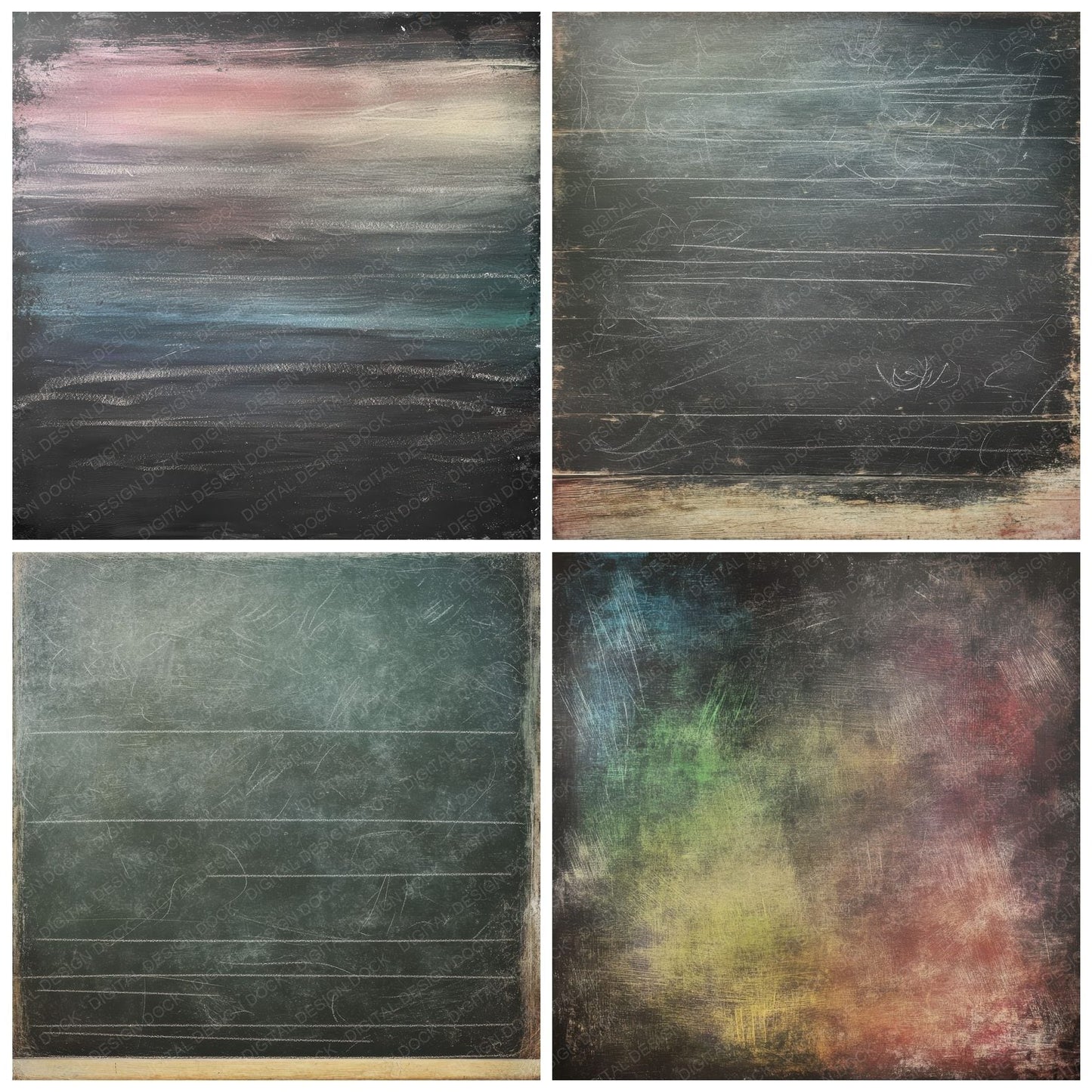 Chalkboard Doodles Sketch Background Digital Paper Pack (DDD000856)