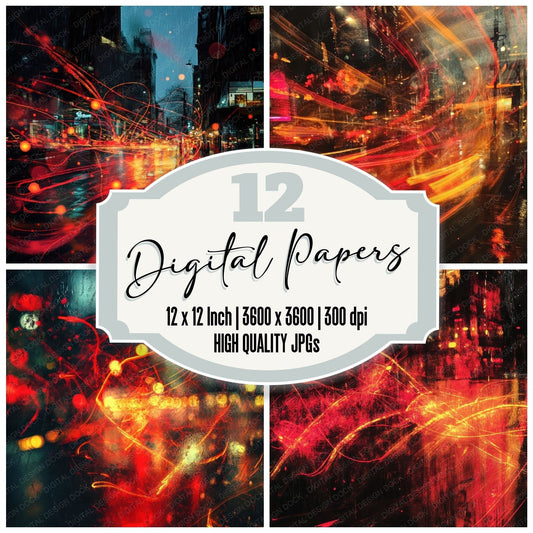 Chaotic City Lights Digital Paper Pack (DDD000865)