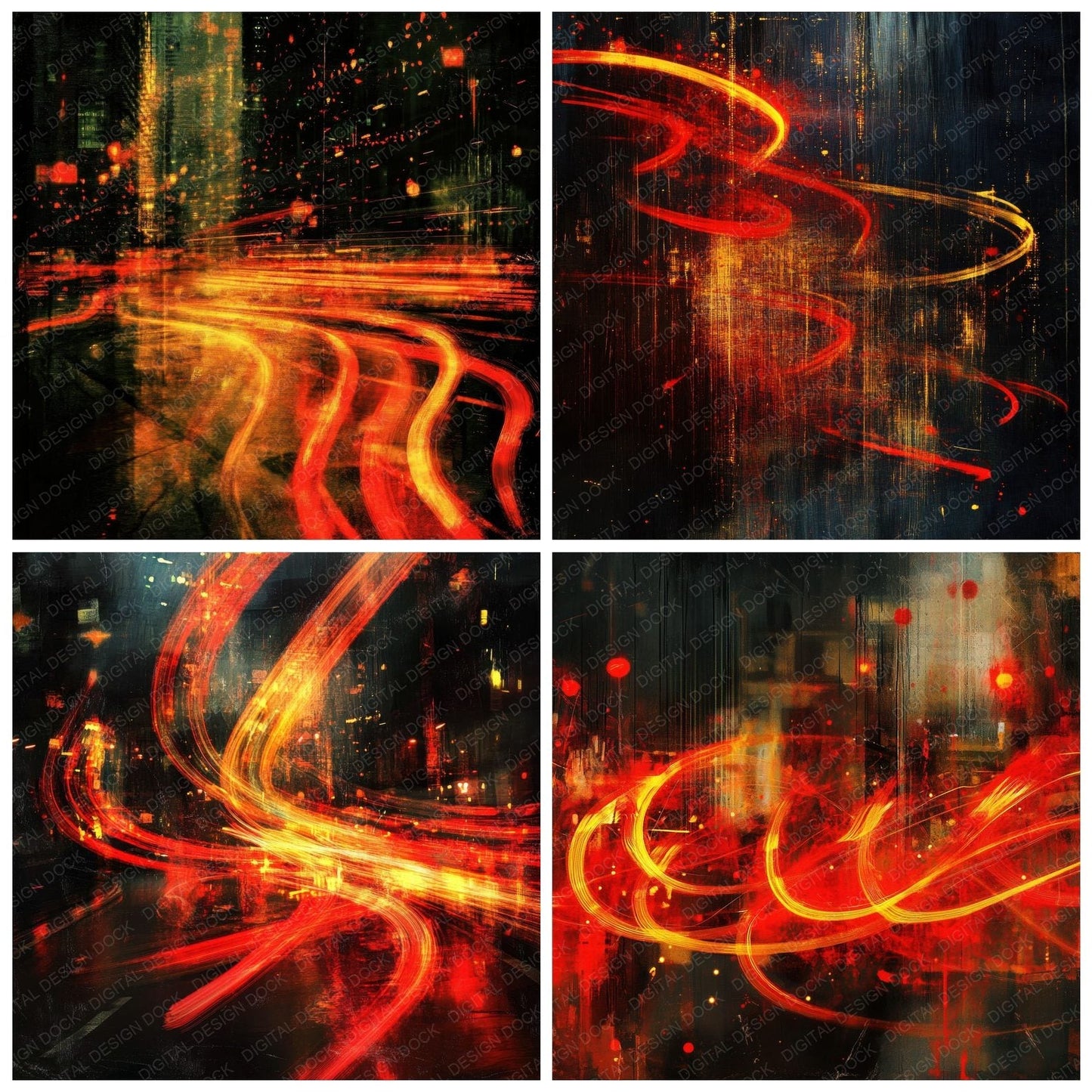 Chaotic City Lights Digital Paper Pack (DDD000865)