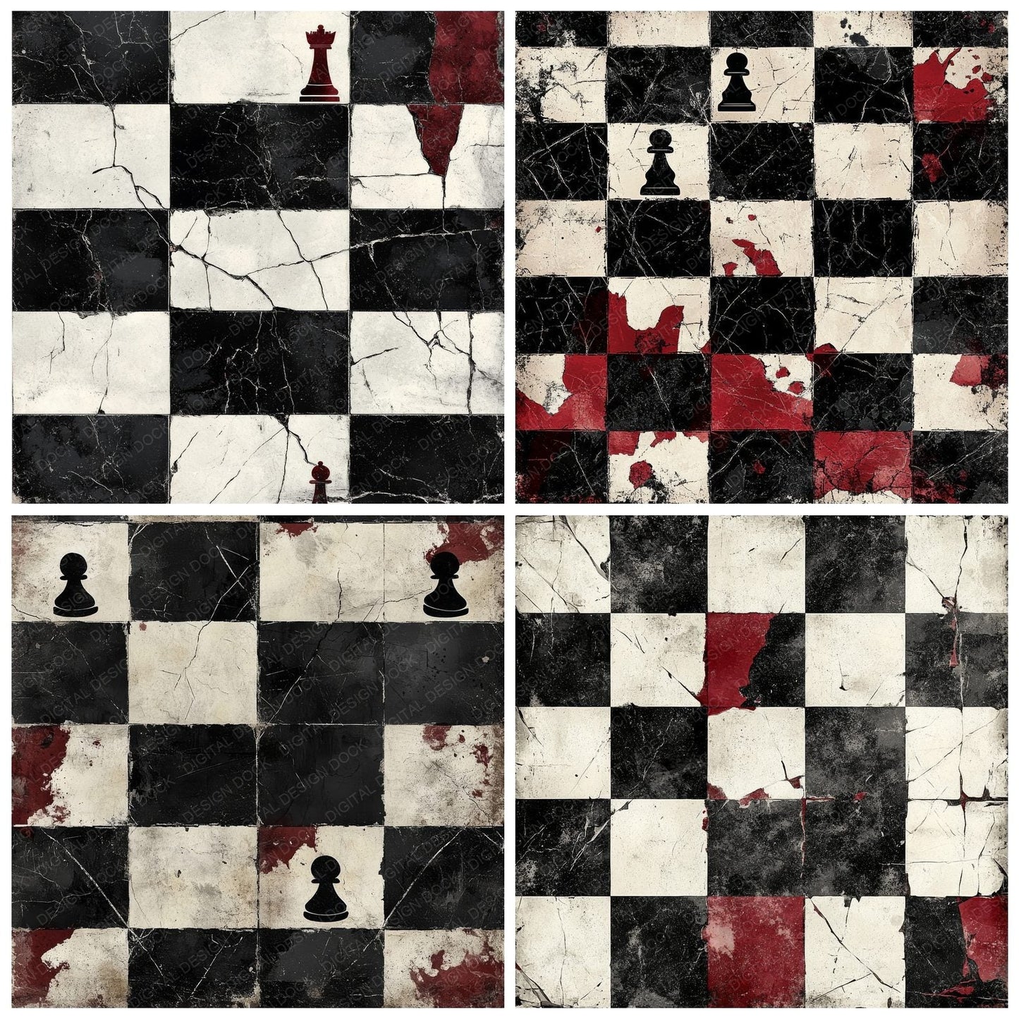 Checkerboard Chess Digital Paper Pack (DDD000890)