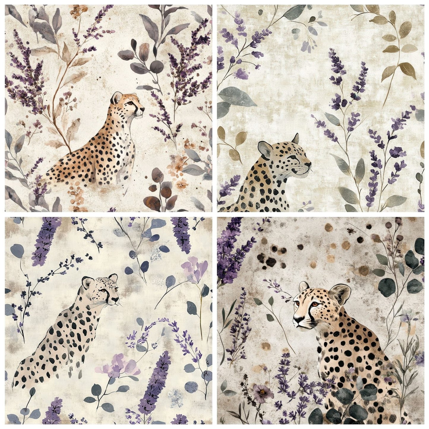 Cheetah Lavender Soft Digital Paper Pack (DDD000893)