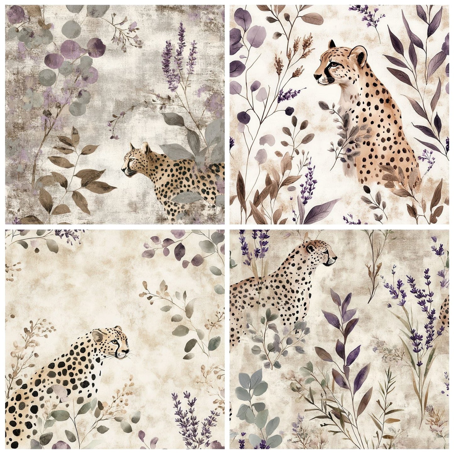 Cheetah Lavender Soft Digital Paper Pack (DDD000893)