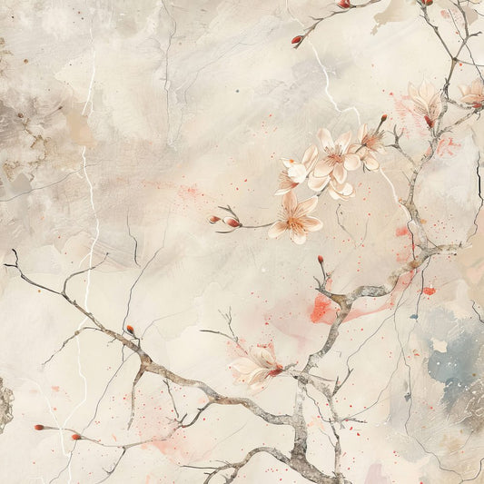 Cherry Blossoms and Magnolia Flowers Digital Paper Pack (DDD000895)