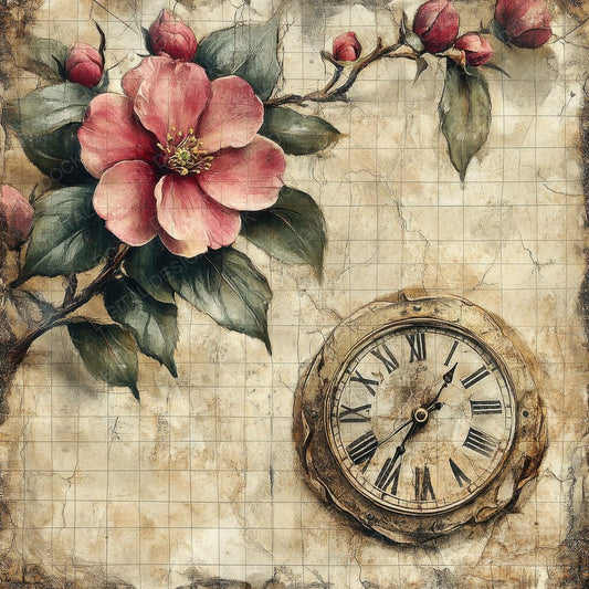 Chronotopic Camellia Clock Digital Paper Pack (DDD000956)