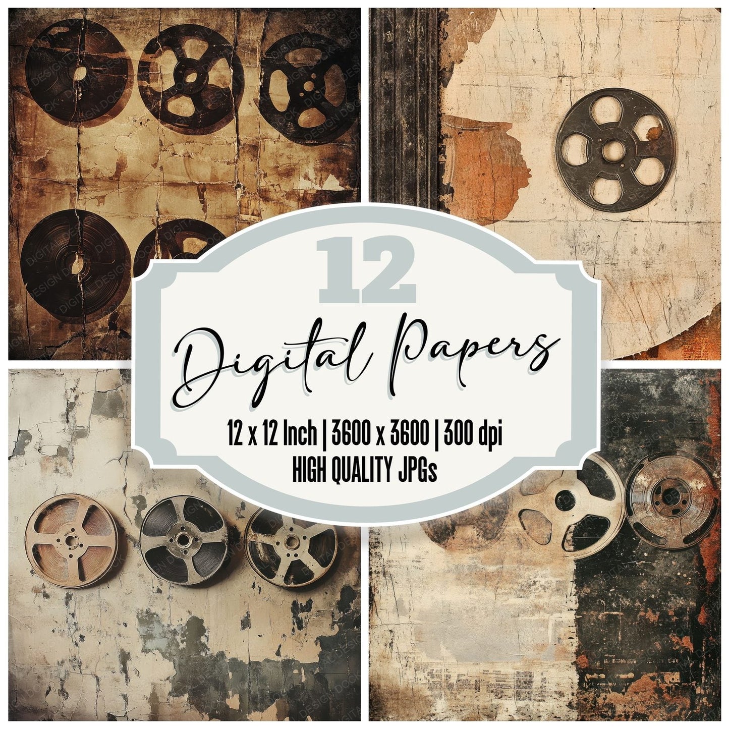 Cinema Aesthetic Background Digital Paper Pack (DDD000958)
