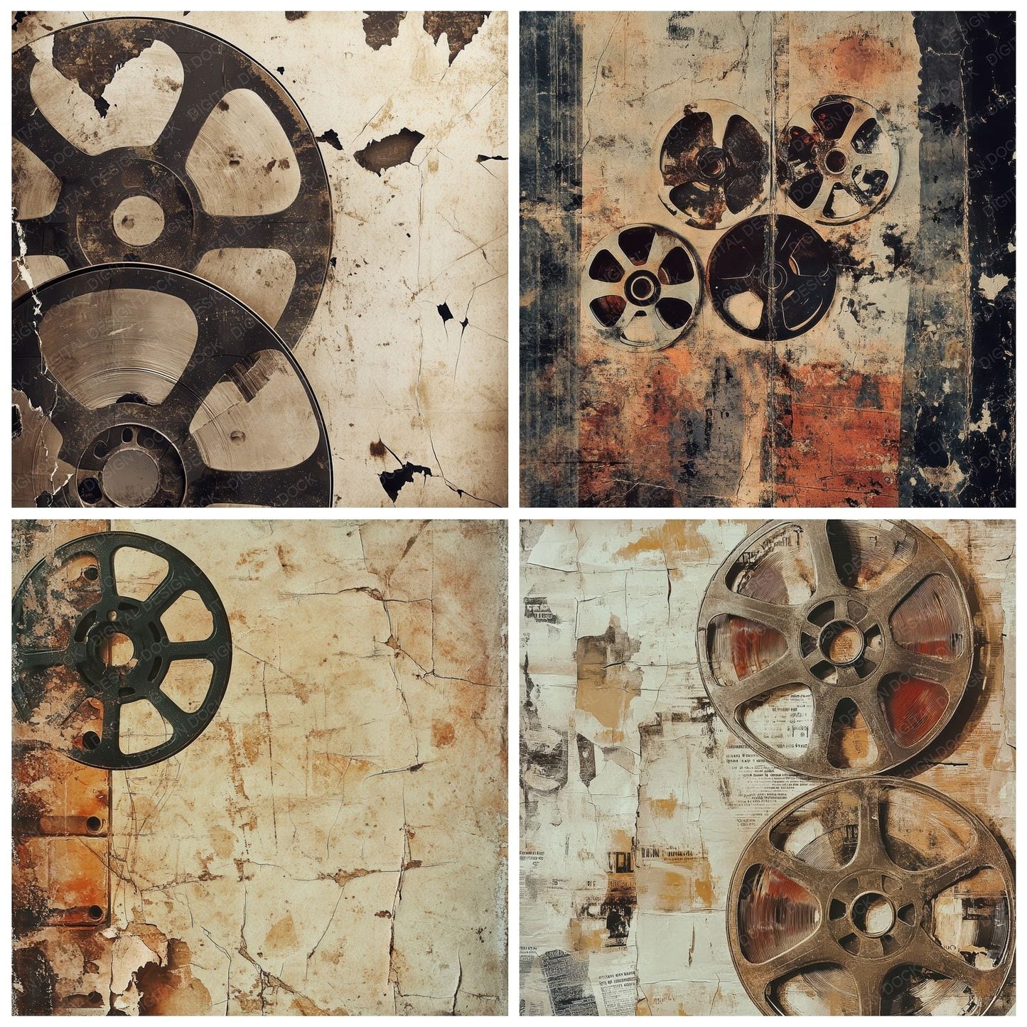 Cinema Aesthetic Background Digital Paper Pack (DDD000958)