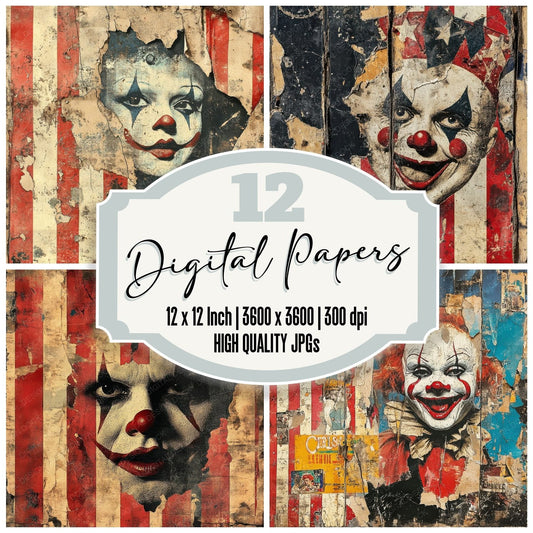 Circus Poster Fade Digital Paper Pack (DDD000966)