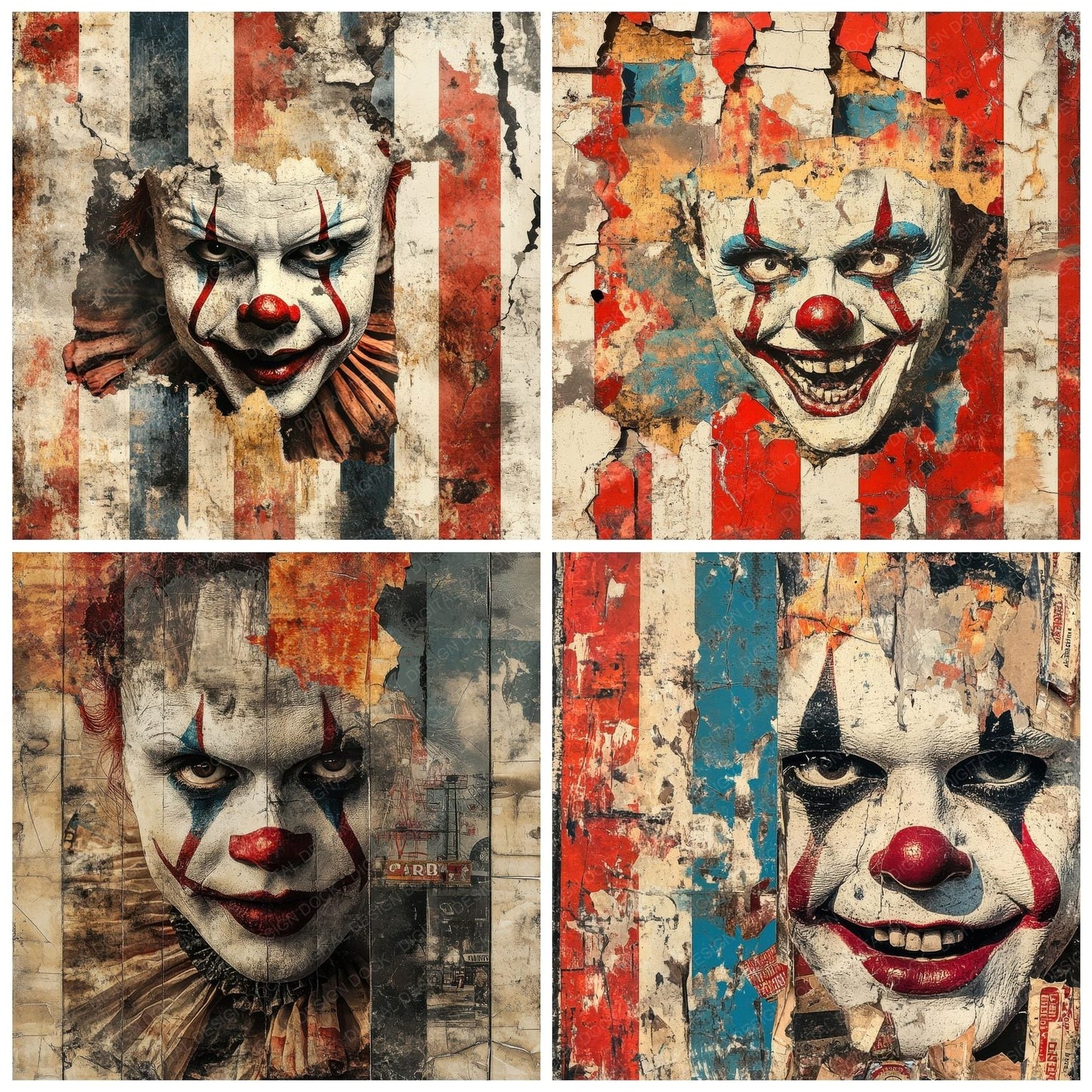Circus Poster Fade Digital Paper Pack (DDD000966)
