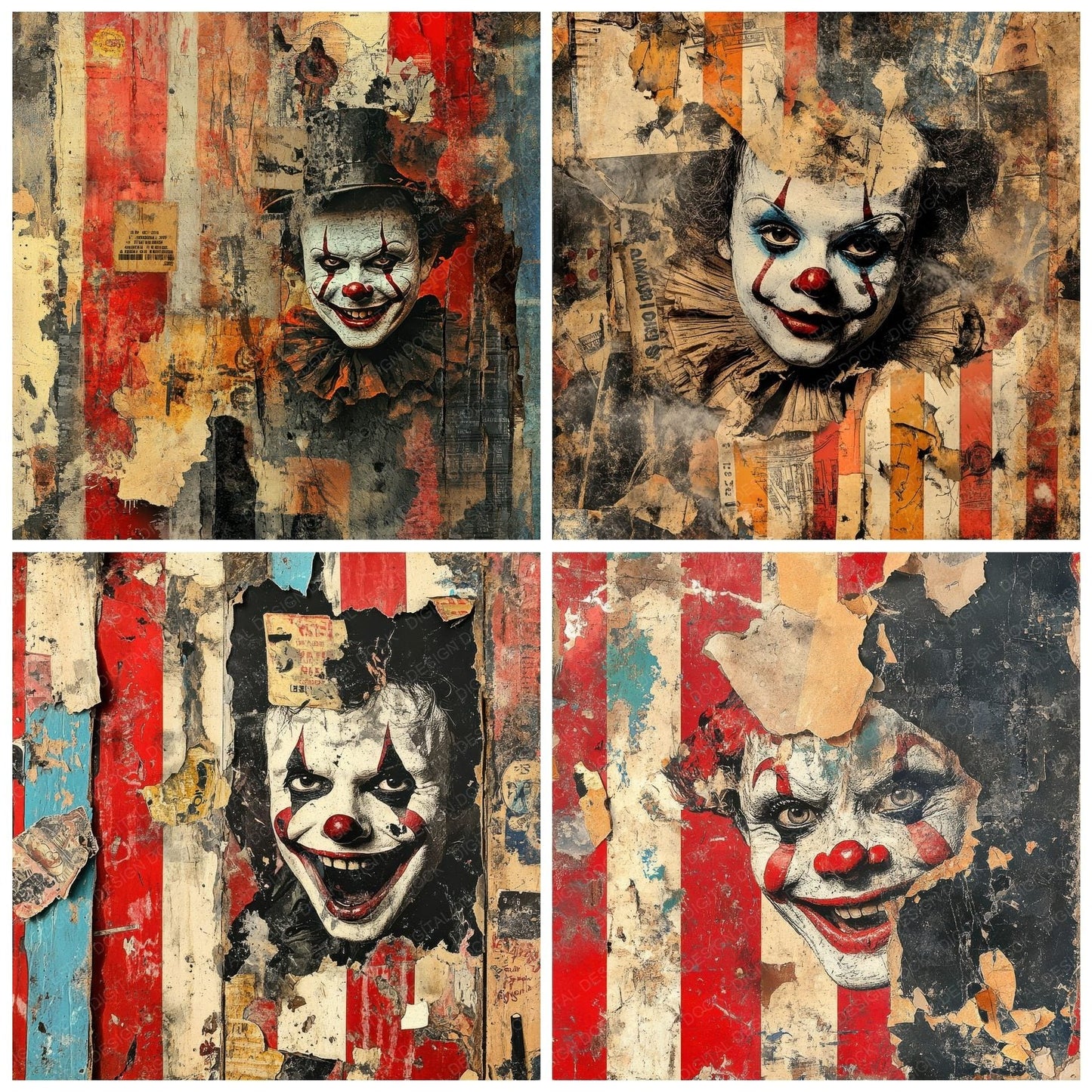 Circus Poster Fade Digital Paper Pack (DDD000966)