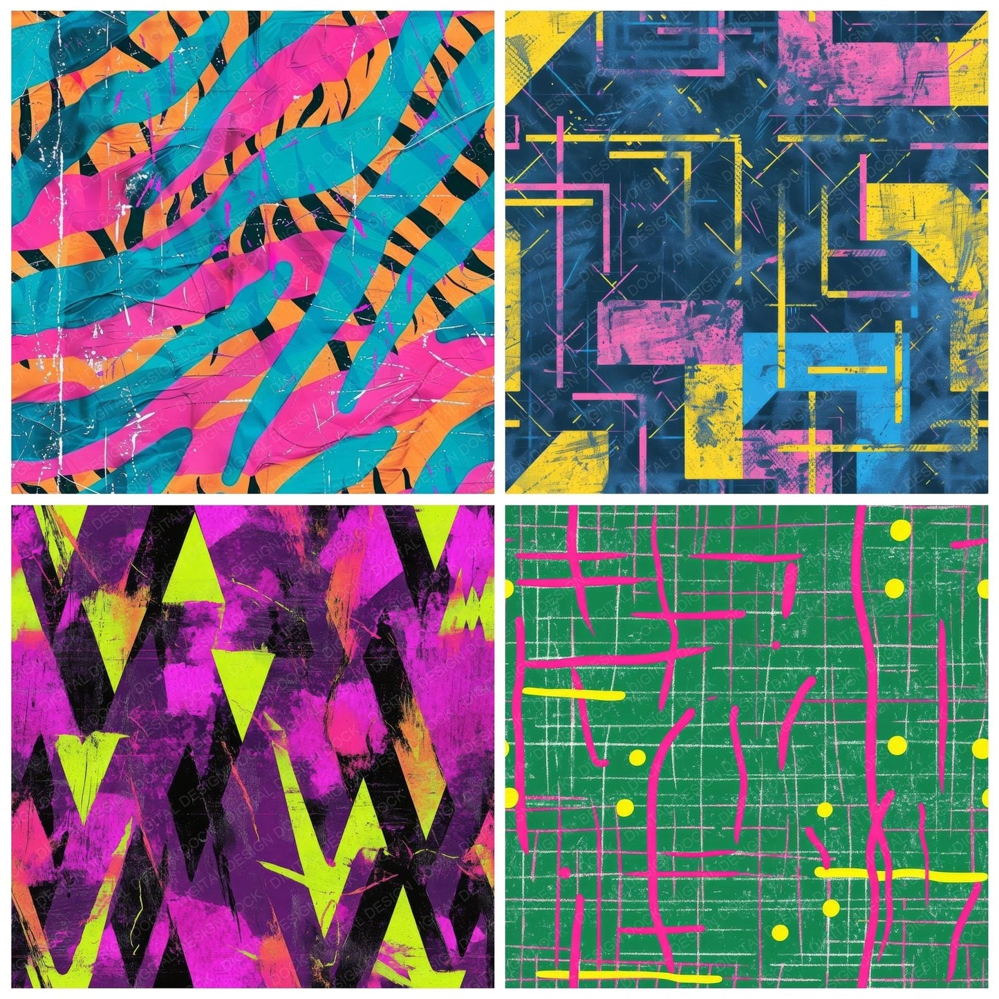Classic 80s Seamless Pattern Digital Paper Pack (DDD000972)