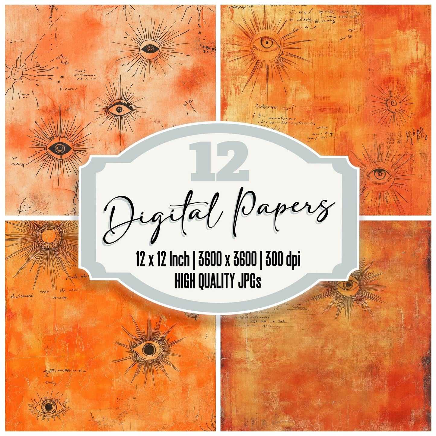Clay Eye Sunburst Digital Paper Pack (DDD000978)