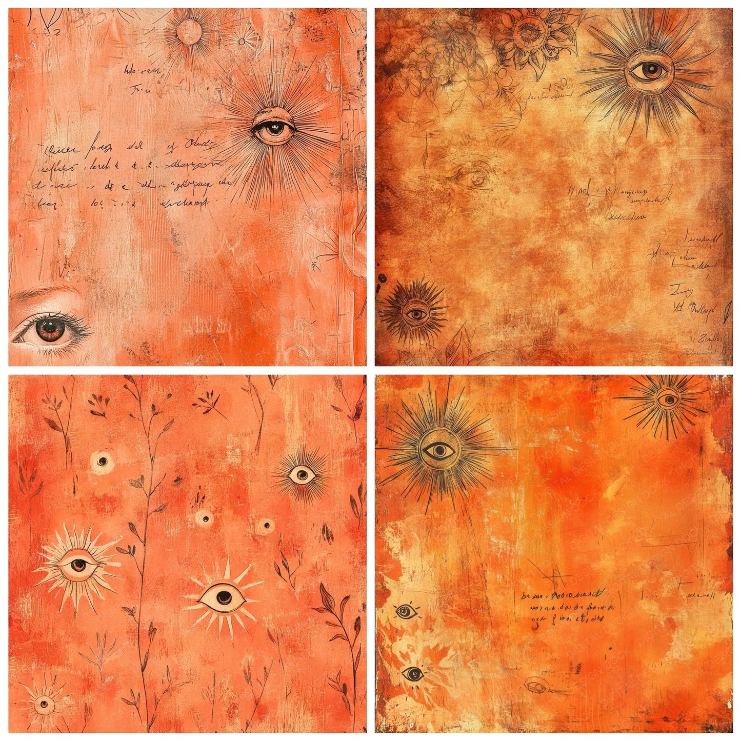 Clay Eye Sunburst Digital Paper Pack (DDD000978)