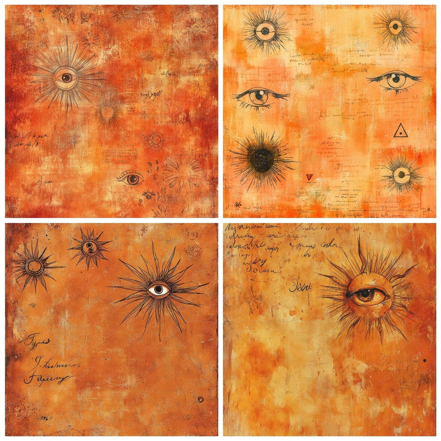 Clay Eye Sunburst Digital Paper Pack (DDD000978)