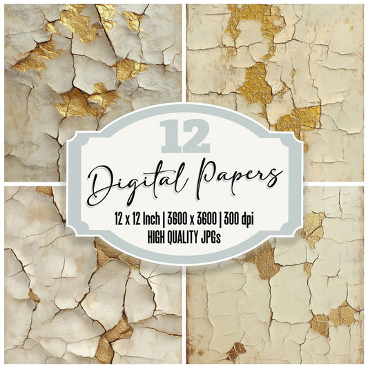 Clay Gilded Crack Digital Paper Pack (DDD000979)