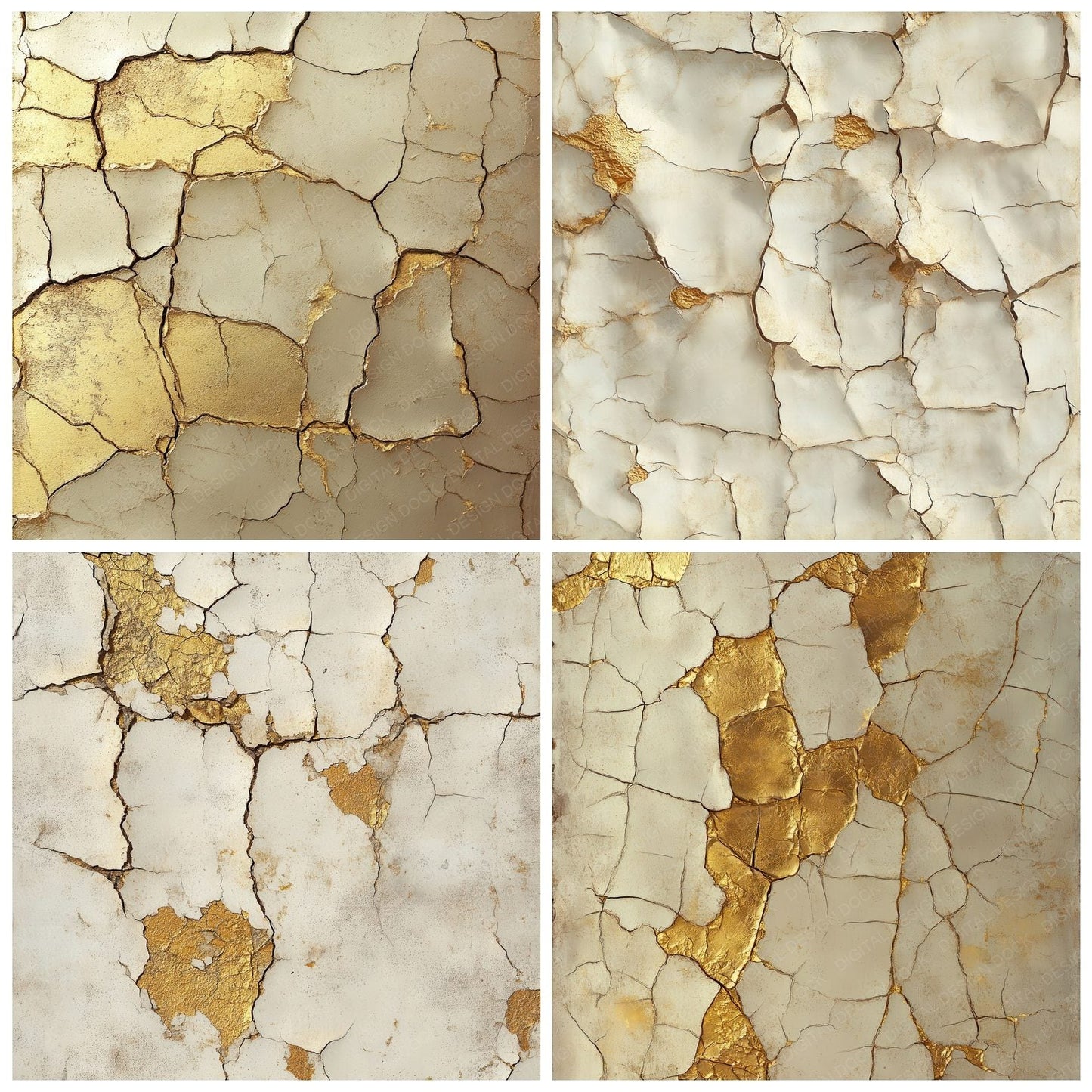 Clay Gilded Crack Digital Paper Pack (DDD000979)